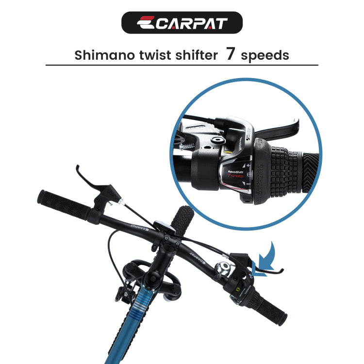 S20101 20 Inch Kids' Bike, Boys Girls Mountain Bike Ages 6 12, 7 Speed Teenager Children Kids' Bicycles, Front Suspension Disc Brake Rear V Brake, High Steel Frame