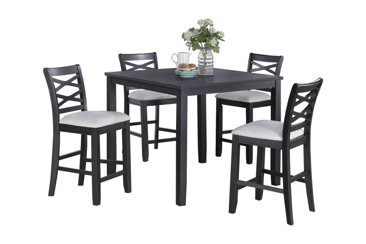 5 Piece Counter Height Table Charcoal Color