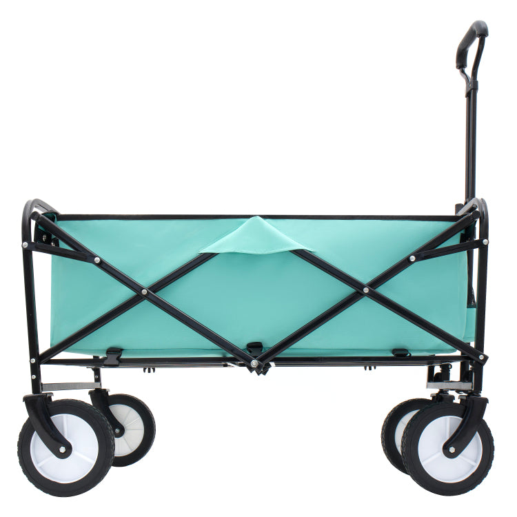 Collapsible Foldable Wagon Cart With Strapping System Beach Wagon Utility Cart Utility Wagon Grocery Cart For For Camping Shopping Sports Gardeing Fishing Supports 360Lbs All Terrain Wheels Green