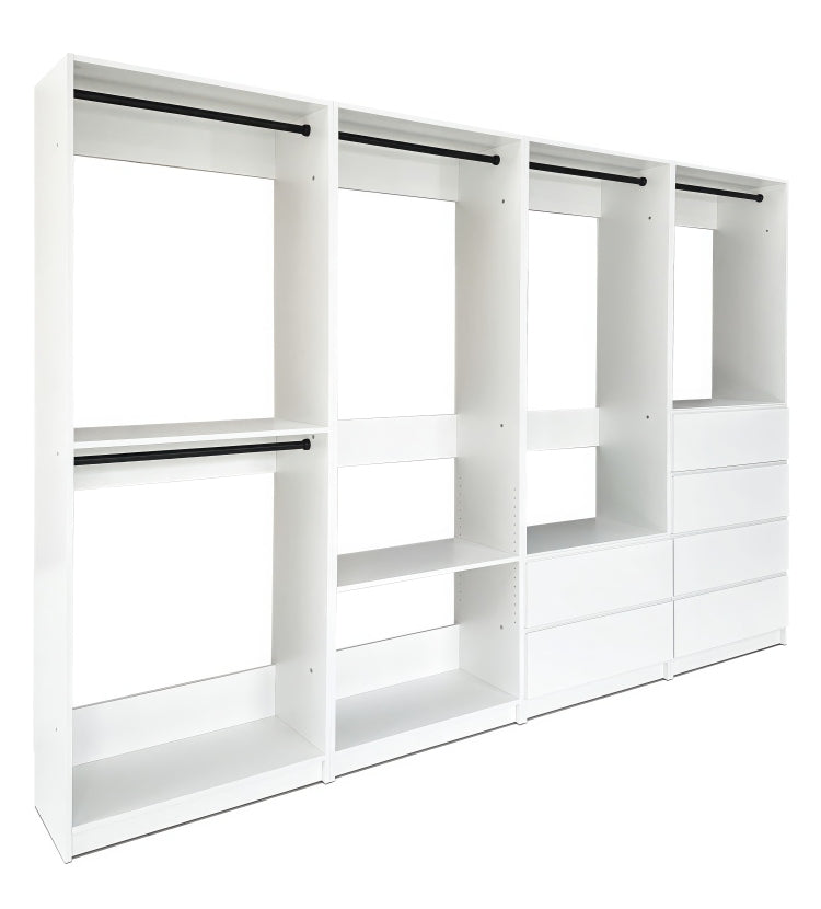 Prosper White Freestanding Walk In Wood Closet System