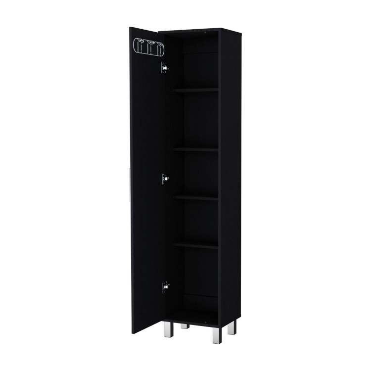 Wenge 1 Door Cabinet With 3 Broom Hangers
