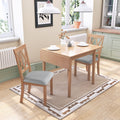 3 Piece Kitchen Dining Set With Drop Leaf Dining Table And 2 Dining Upholstered Chairs, Dining Room Set For Small Places, Natural