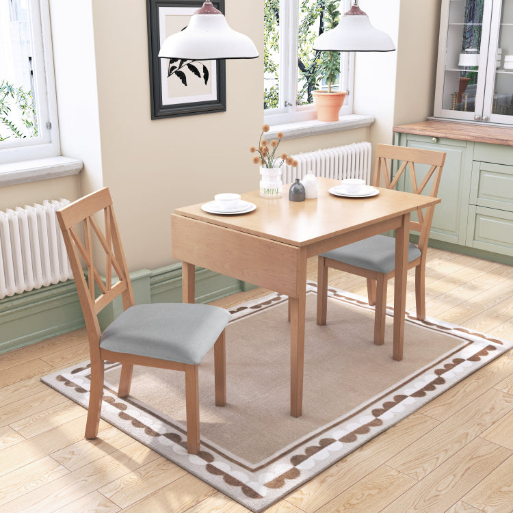 29" 45" Extendable Dining Table For 4, Folding Kitchen Table With Rubberwood Legs, Space Saving Dinner Table For Living Room, Kitchen, Dining Room, Small Space Only Table