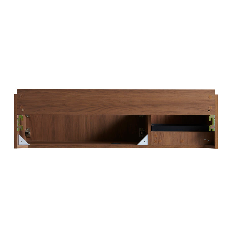 48" Muri Brown Oak Woodgrain Plywood Cabinet With Double Doors And One Drawer, No Basin And Top, No Faucet And Sink Cover