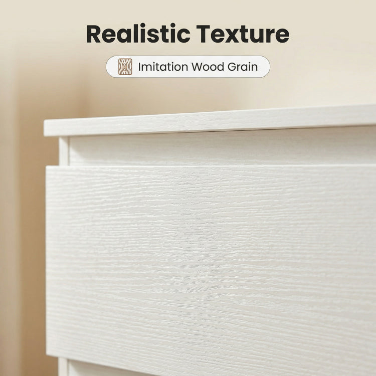 6 Drawer White Dresser, Modern Dresser For Bedroom With Spacious Countertop, Wood Storage Cabinet With Concealed Handles & 6 Deep Drawers For Bedroom, Living Room, Entryway, 15.7" D X 47.2" W X