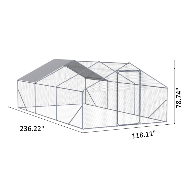 Xpt035 Outdoor Chicken Coop Metal Big Space 20*10*6Ft 3 Unit For Outdoor Farm Use