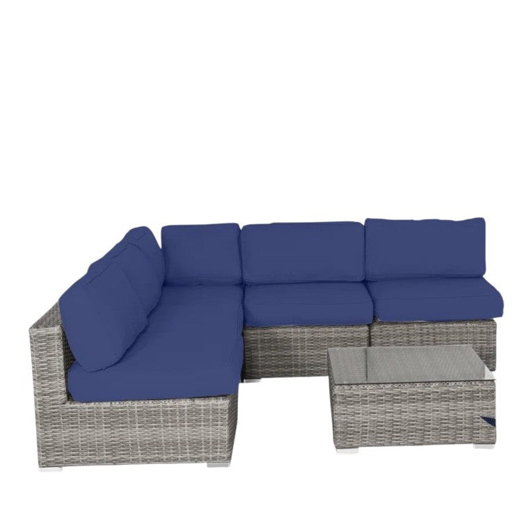 Fully Assembled 6 Piece Wicker Patio Furniture Set With Cushions
