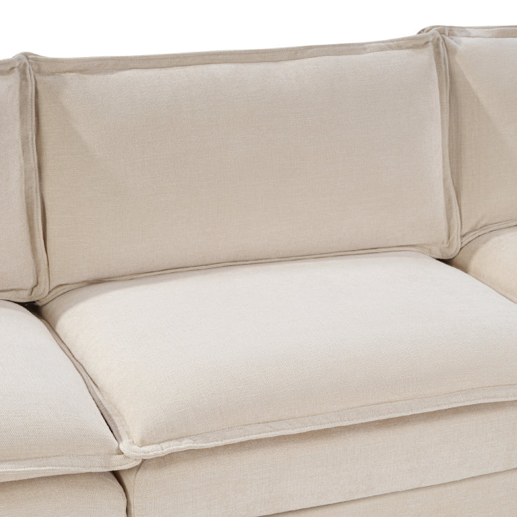 107 Inch L Shaped Sofa With Cotton Linen Velvet Texture, Corner Sofa With Storage Function On The Side, Suitable For Living Room, And Spacious Space,3 Seats Can Be Extended