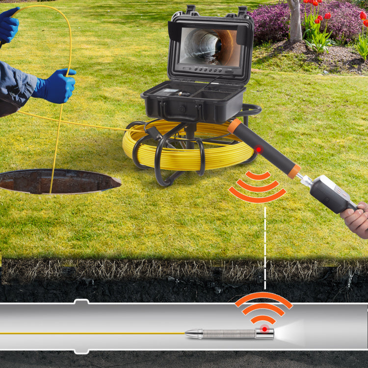 Sewer Camera With 512Hz Locator, 165 Ft 50 M, 9" Pipeline Inspection Camera With Dvr Function, Ip68 Camera With 12 Adjustable Leds, A 16 Gb Sd Card For Sewer Line, Home, Duct Drain Pipe Plumbing