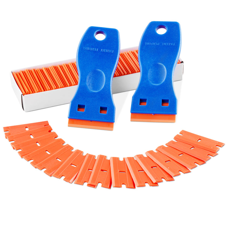 Plastic Razor Blade Scraper 2Pcs Scraper Tool 120Pcs Pom Plastic Blades