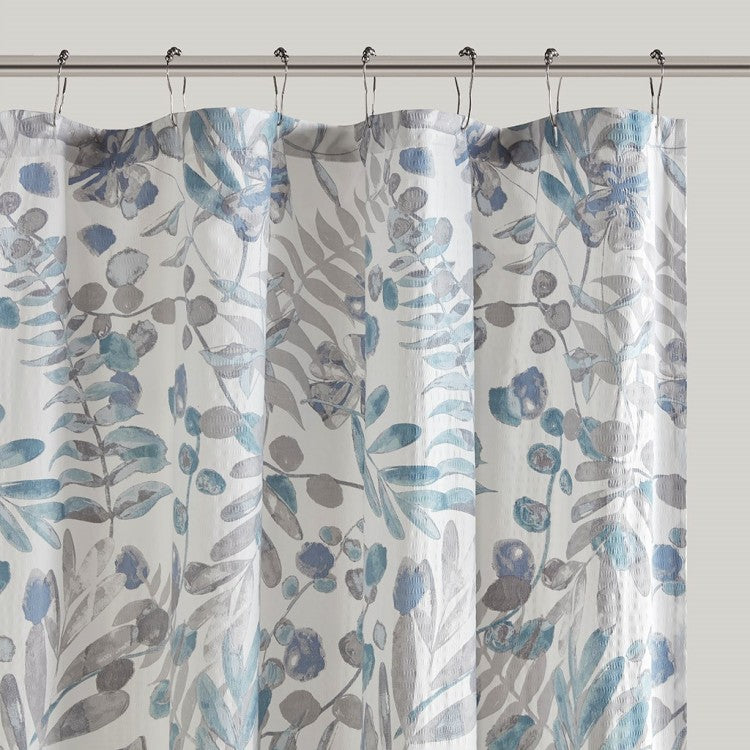 Printed Seersucker Shower Curtain