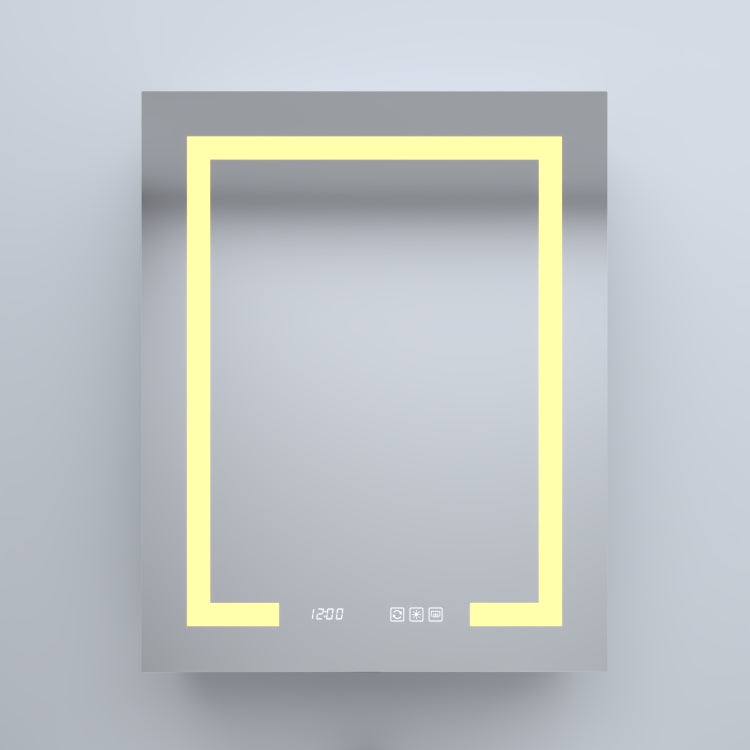 24 In. W X 30 In. H Rectangular Silver Aluminum Recessed Surface Mount Left Medicine Cabinet With Mirror Led And Clock