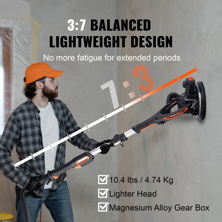 Drywall Sander 900W Brush Motor 800 1800Rpm Variable Speed & Self Suction