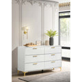 Karena White Rectangular 6 Drawer Dresser