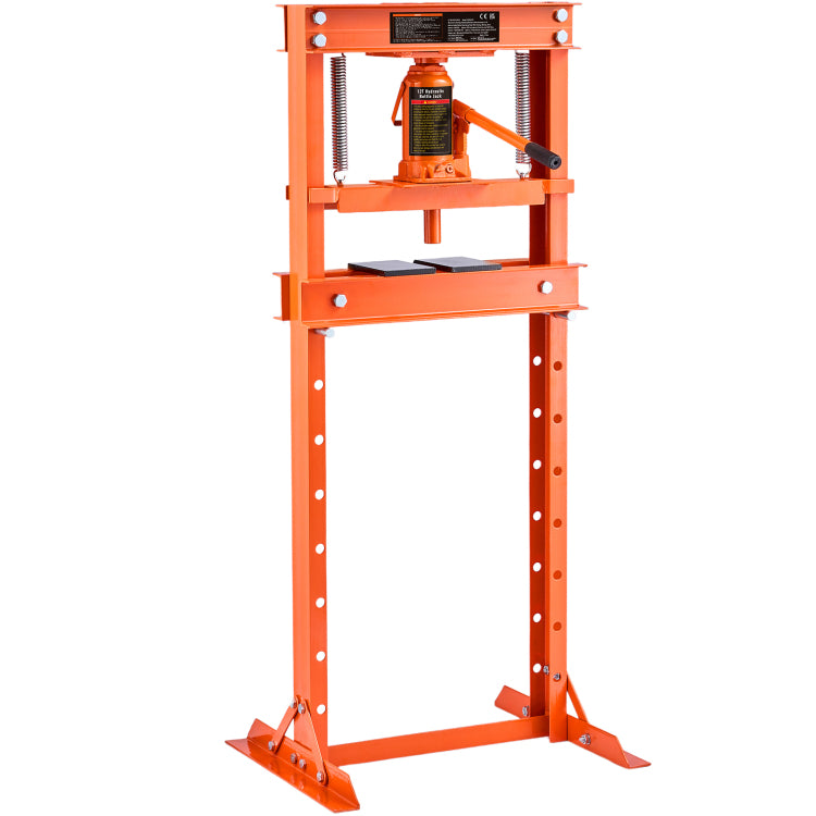 Hydraulic Shop Press, 12 Ton H Frame Hydraulic Garage Shop Floor Press, Adjustable Shop Press With Press Plates, Heavy Duty Hydraulic Press For Garage, Shop, Workshop
