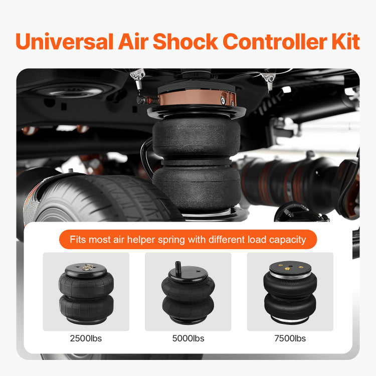 Air Shock Controller Kit 12V 100Psi On Board Air Compressor System Single Path