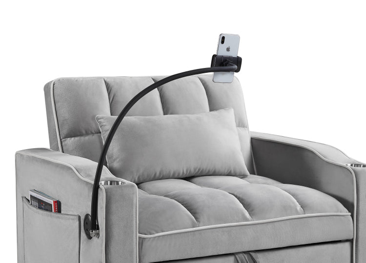 Convertible Sleeper Chair Sofa Bed Adjustable Pull Out Sleeper Chair Bed Multi Pockets Folding Sofa Bed For Living Room Bedroom Small Space,3 In 1 Sofa Bed