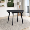 42.01 Inch Saving Place Table,Wooden Dining Table For 4 Persons,Modern Design Round Kitchen Table For Living Room,Apartment,Restaurant,Black
