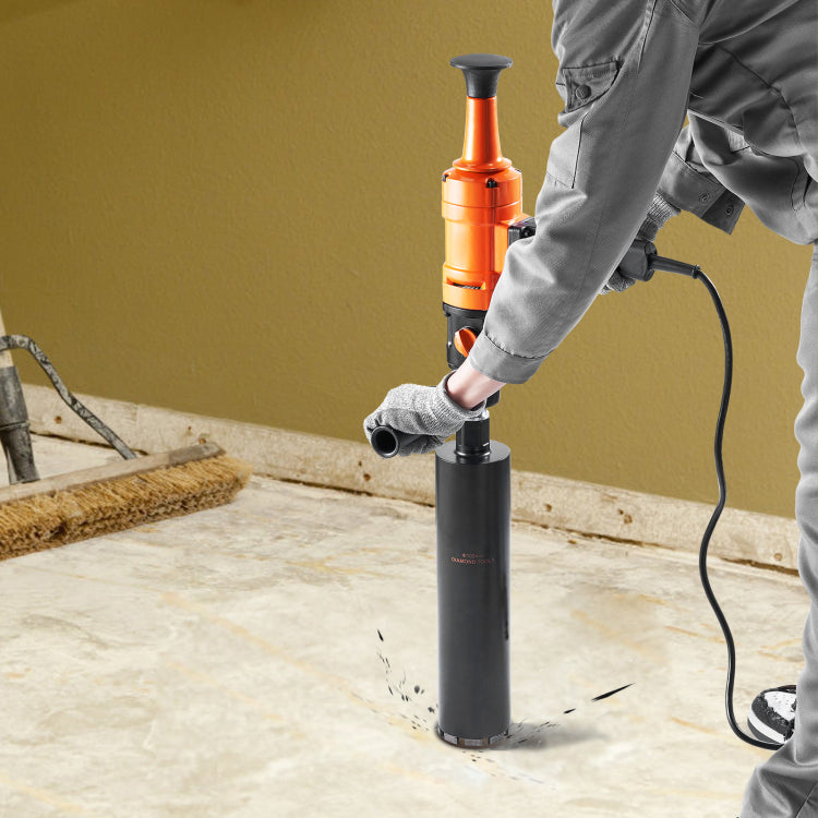 Diamond Core Drilling Machine, 4In Handheld Wet Concrete Core Drill Rig, 1100 2400Rpm Two Speed & 1 1 4" Thread & 2 Bubble Levels, 3 4In Drilling Diameter For Concrete Brick Block Stone, 1500W