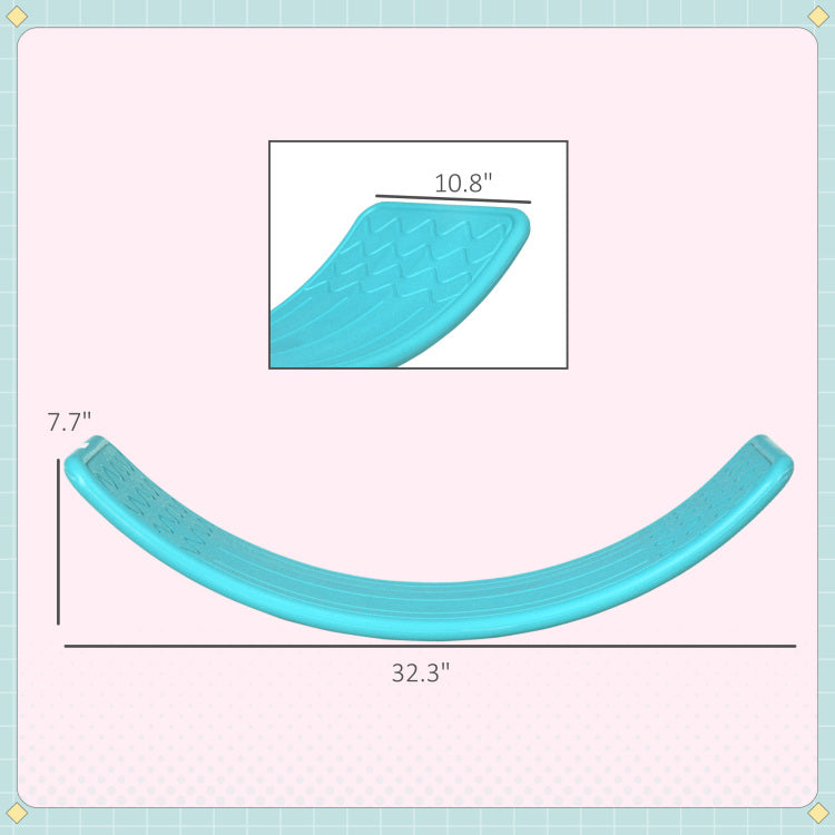 Qaba Kids 32" Balance Board, Wobble Board For Kids Toddlers, Curvy Rocker Board, Preschool Learning Montessori Waldorf Toy For Ages 3 6 Years Old, Blue