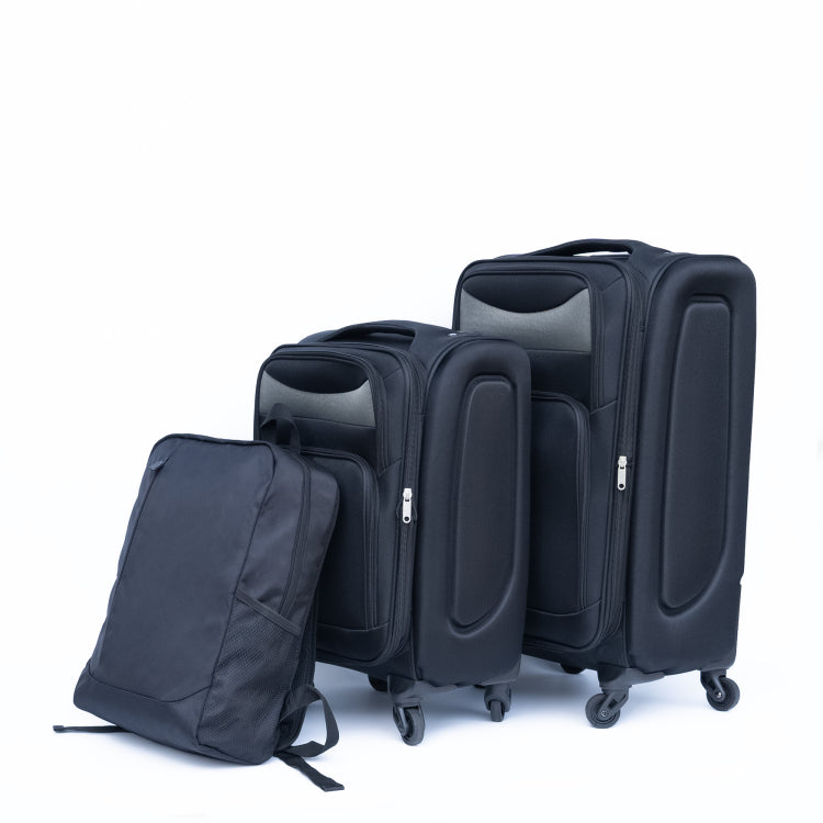 20 24 Travel Case Two Piece Suitcase Set Oxford Trolley Case Without Password Lock Universal Wheel Oxford Cloth Backpack Black