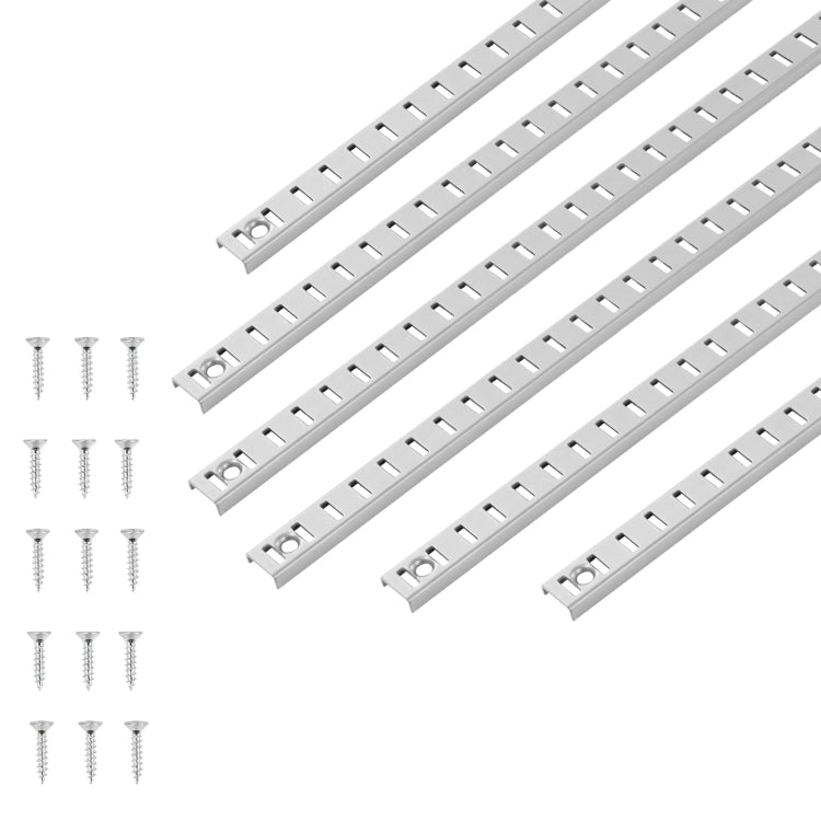 Shelf Track 36.3 Inch 6 Pack Adjustable Steel Wall Mounted Shelf Pilaster