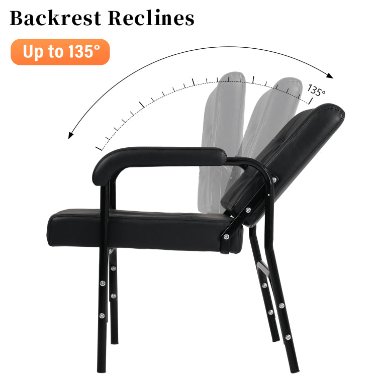 Barber Chair Reclining Shampoo Chair For Barber & Hair Stylist Chair,Auto Recline Spa Beauty Equipment, Black