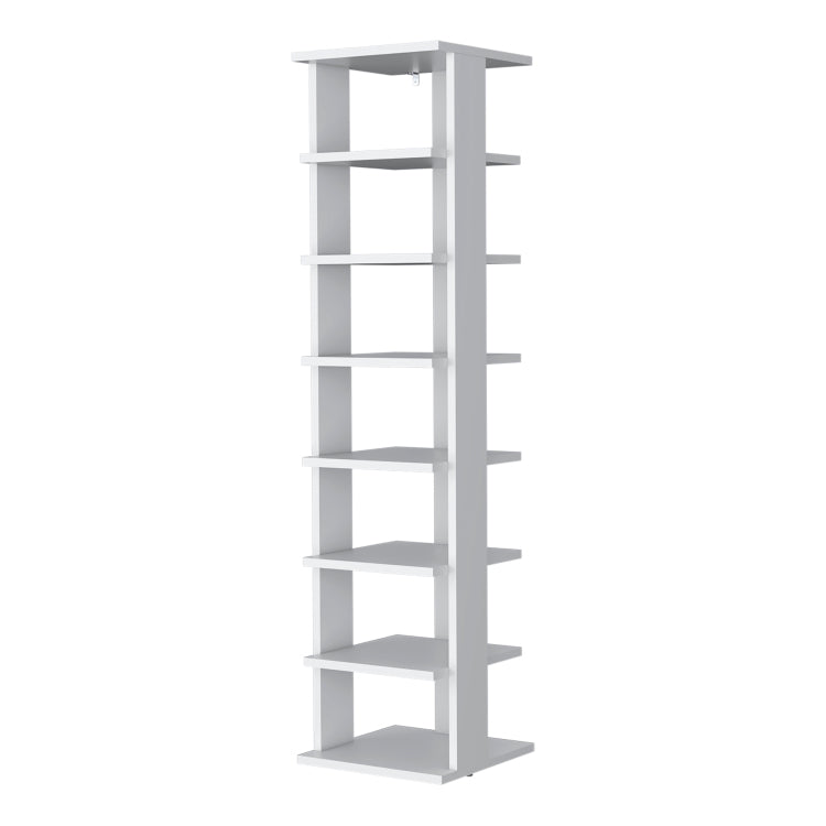 Ivonny 7 Tier Tall Vertical Shoe Rack, Freestanding Organizer With Open Shelves, White