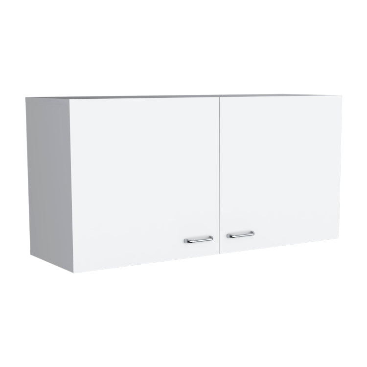 Wall Cabinet 19"H, Two Doors, Two Internal Shelves, White