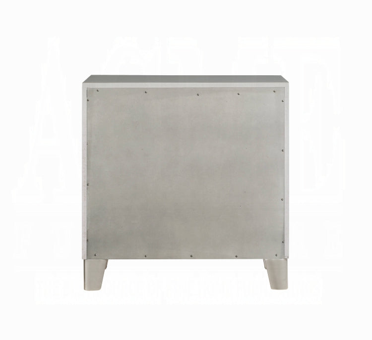Glam Style Bedroom Furniture 1Pc Nightstand With 2X Drawers Mirrored Front Champagne Finish