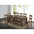 Mina Rustic Golden Brown 9 Piece Dining Table Set