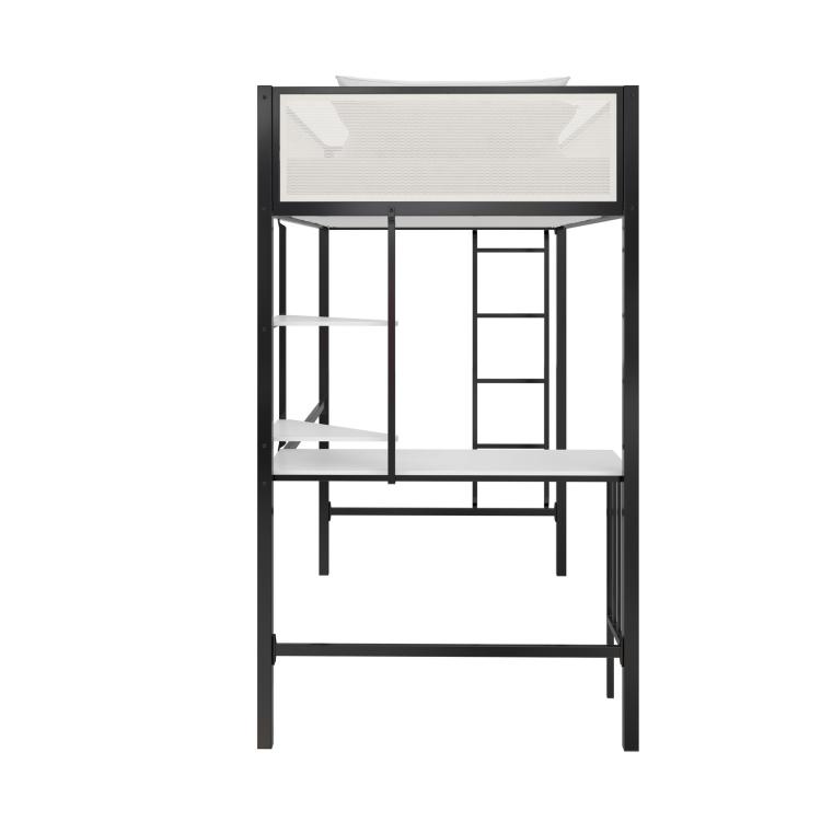 Axel Twin Loft Bed With Desk & Shelves