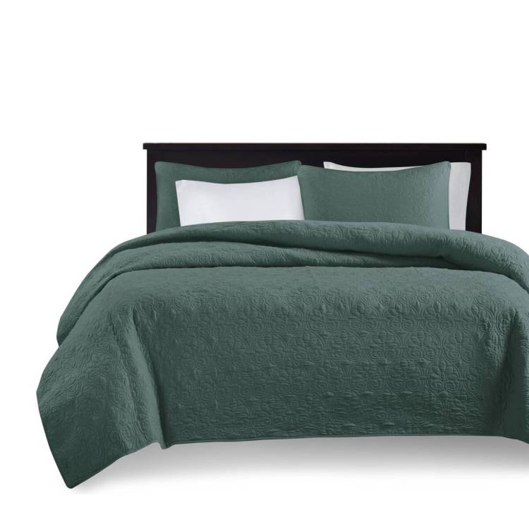 3 Piece Reversible Bedspread Set Balsam Green Queen