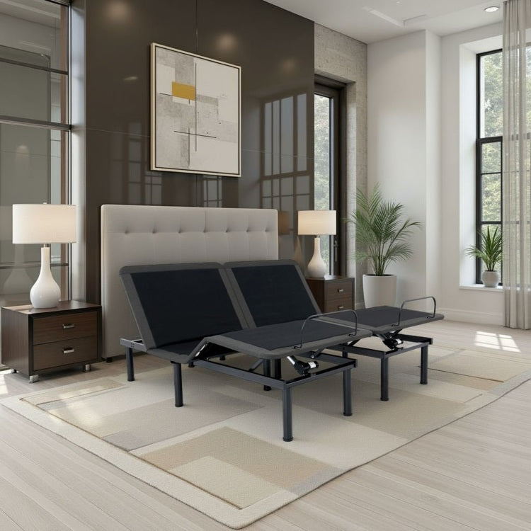King Size Flex Top Quick Assembly Adjustable Bed Frame With Voice Activated Controls