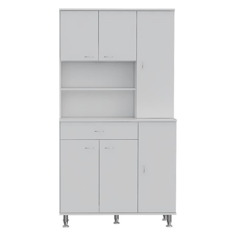 Venice 90 Pantry Cabinet, Multiple Cabinets, One Drawer, Two Open Shelves