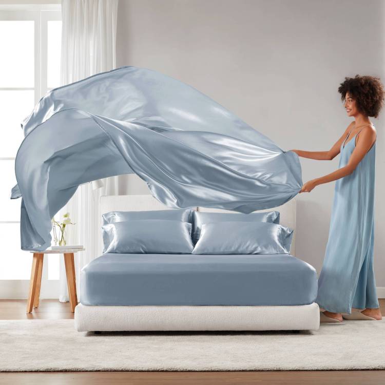 6 Pcs King Luxury Sheet Set Blue