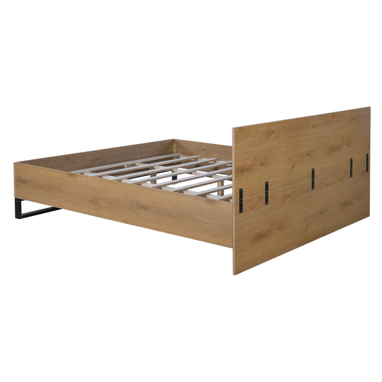 Engineered Wood Bed Frame King Size,Natural & Black Color