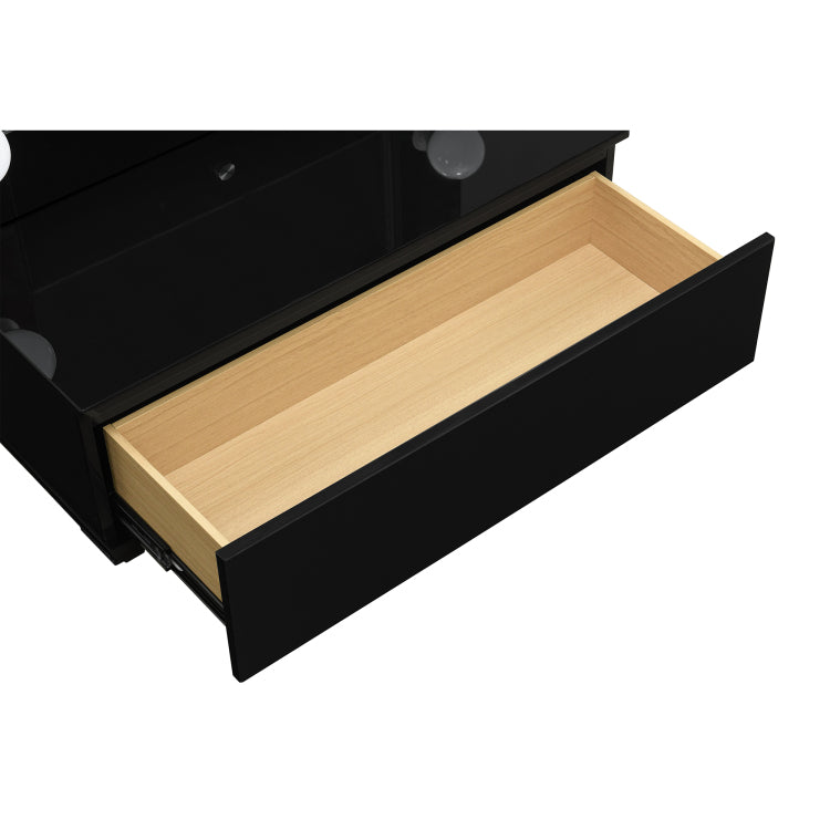 Elisa Black Narrow Tall Mirror With Speaker And Drawer