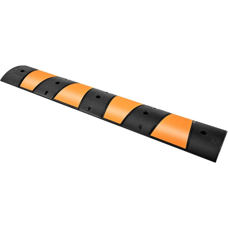 Rubber Speed Bump, 2 Pack 2 Channel Speed Bump Hump, 72.8" Long Modular Speed Bump Rated 22000 Lbs Load Capacity, 72.8 X 12.2 X 2.2 Garage Speed Bump For Asphalt Concrete Gravel Driveway 6 Ft