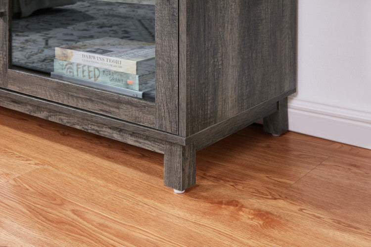 Summit 70"W Gray Walnut Finish Tv Stand Console With Fireplace And Heater