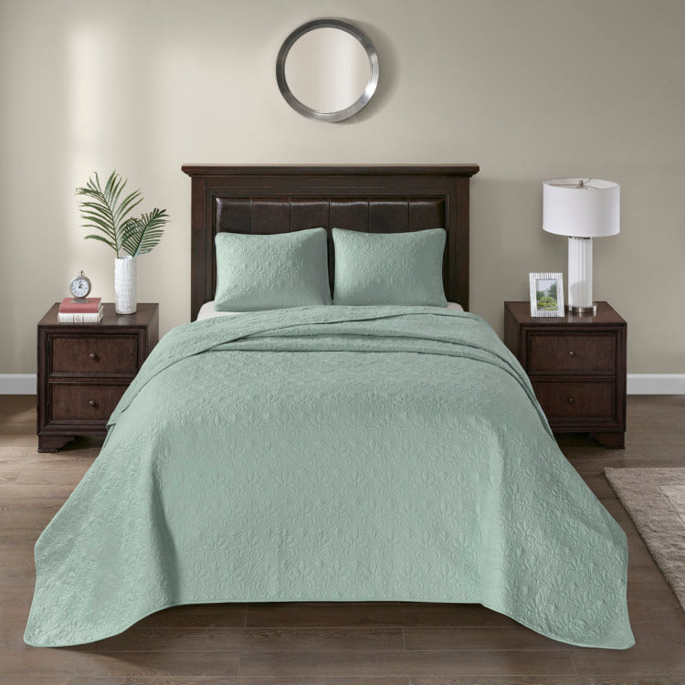 Reversible Bedspread Set Seafoam King