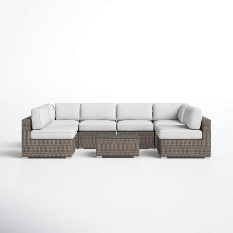 Lsi 6 Person All Weather Wicker Patio Set With Premium Cushions No Assembly Needed
