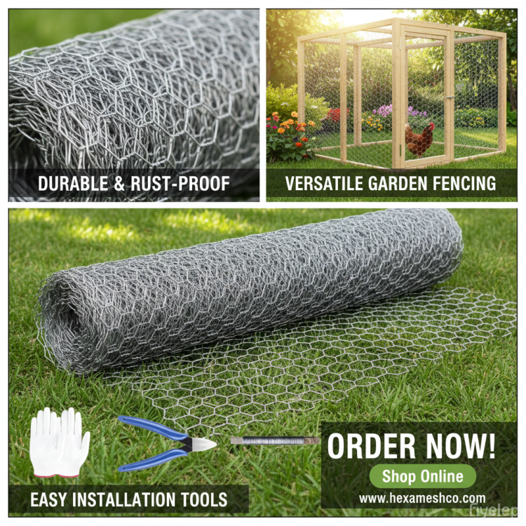 Silver Galvanized Metal Hexagonal Mesh, 21 Gauge Wire, Rust Resistant Garden Net, Suitable For Floral Arrangements, Chicken Wire, Handicrafts, Plant Protection, And Rabbit Cages