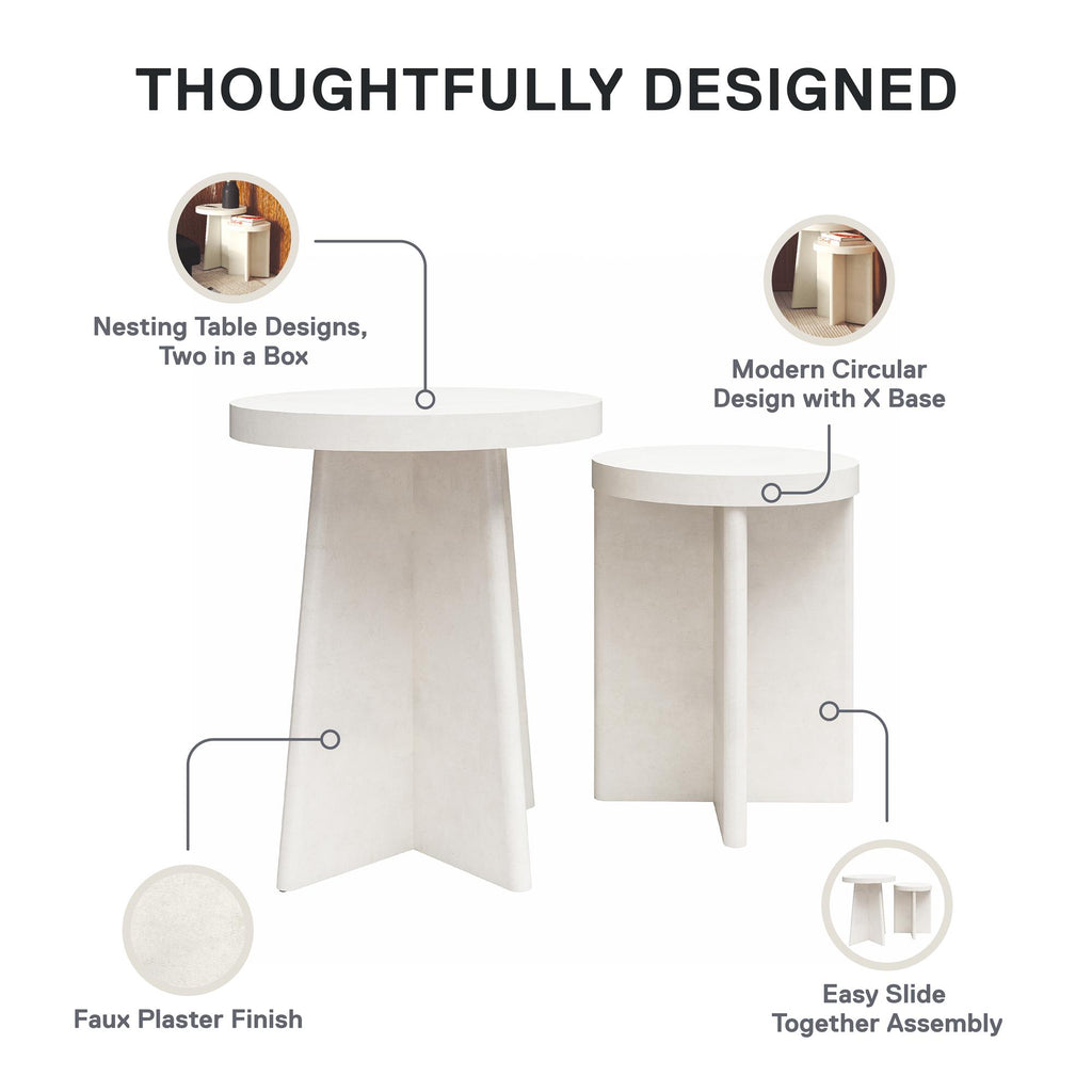 Liam Round End Tables, Set Of 2
