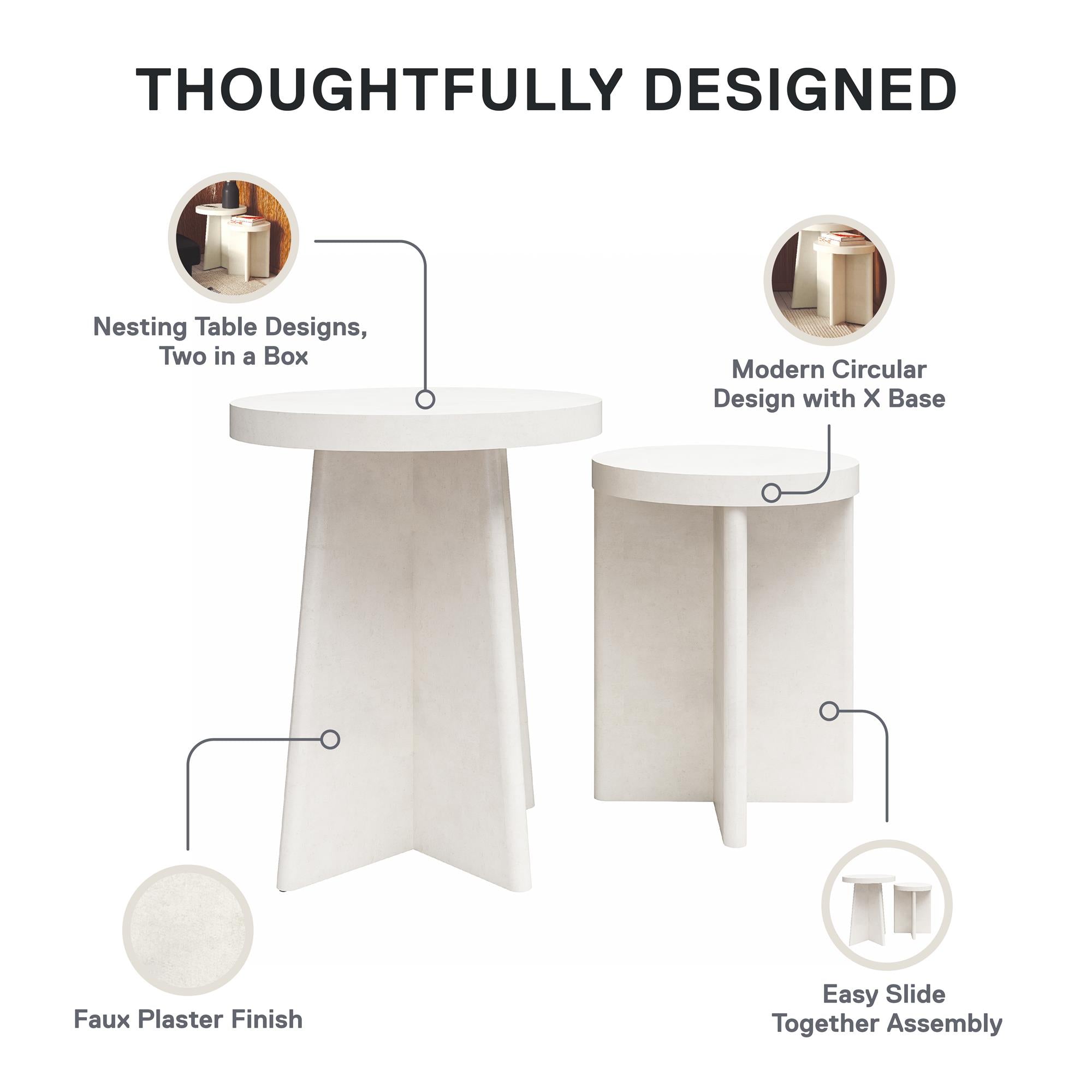 Liam Round End Tables, Set Of 2