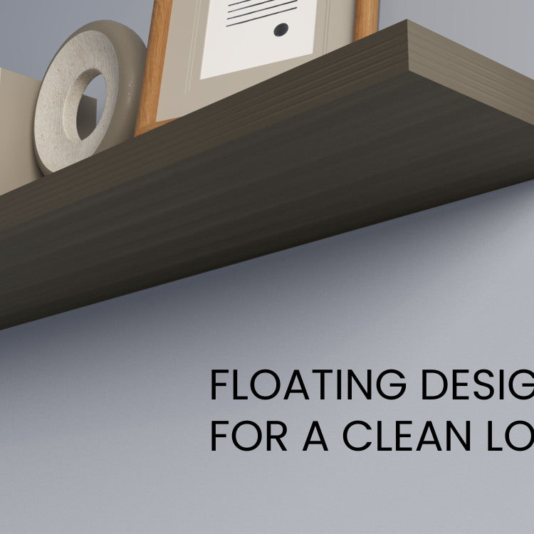 Greer Floating Shelf In Melamine X2,Smokey Oak
