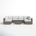Ready To Use 6 Seater Rattan Wicker Outdoor Lounge Set With Cushions