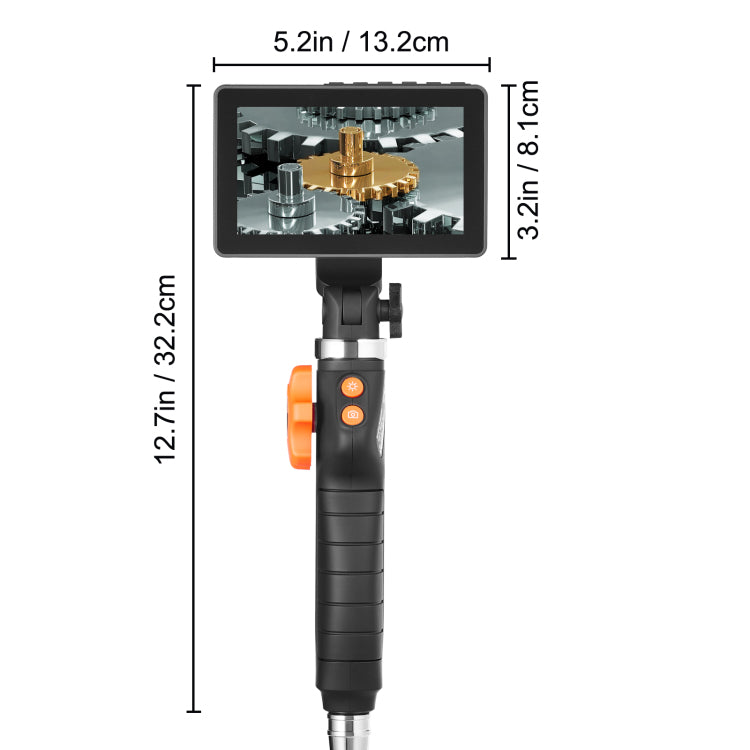 Borescope Endoscope Two Way 180 Articulating 5" Ips 8X Zoom 6.4Mm Lens