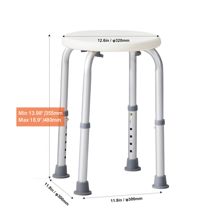 Shower Chair For Inside Shower, Adjustable Height Shower Stool, Non Slip Bench Bathtub Seat Stool For Elderly Disabled Adults Handicap, 300 Lbs Capacity