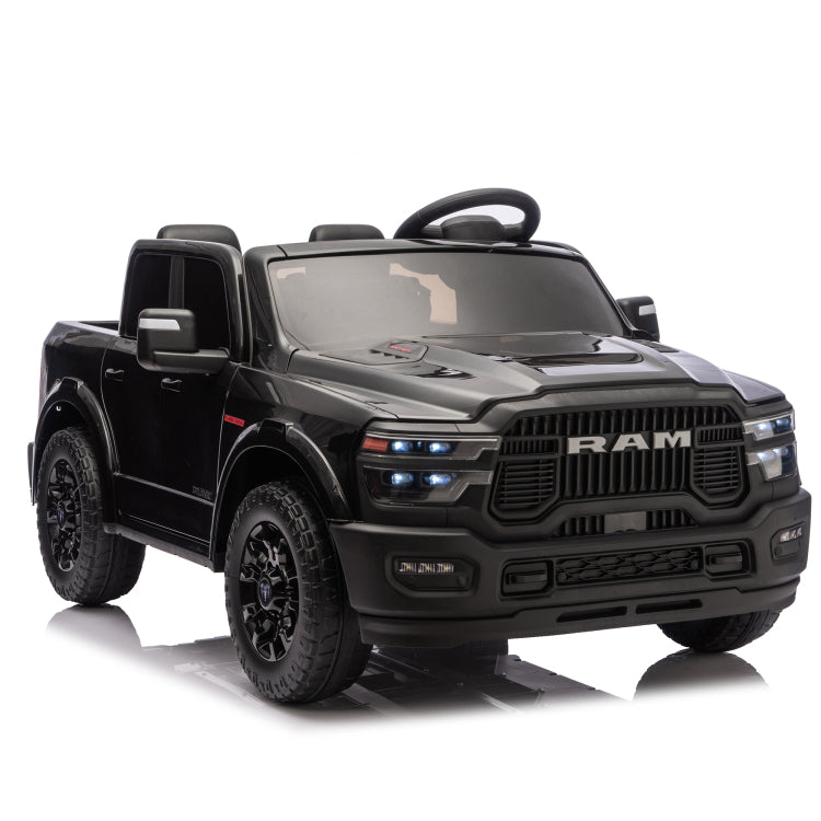 24V 160W Officially Licensed Dodge Ram 2500 Design 2 Seater Kids Ride On Truck,W Remote Control,W 2Wd&4 Wheel Suspension,Storage Space&High Door Design,Built In Music&Bluetooth,Usb Mp3 Port For 3 6